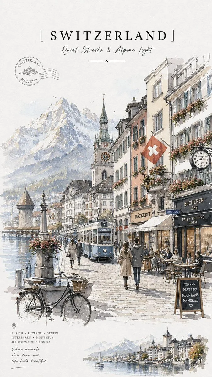 Vintage Watercolor Travel Posters reference