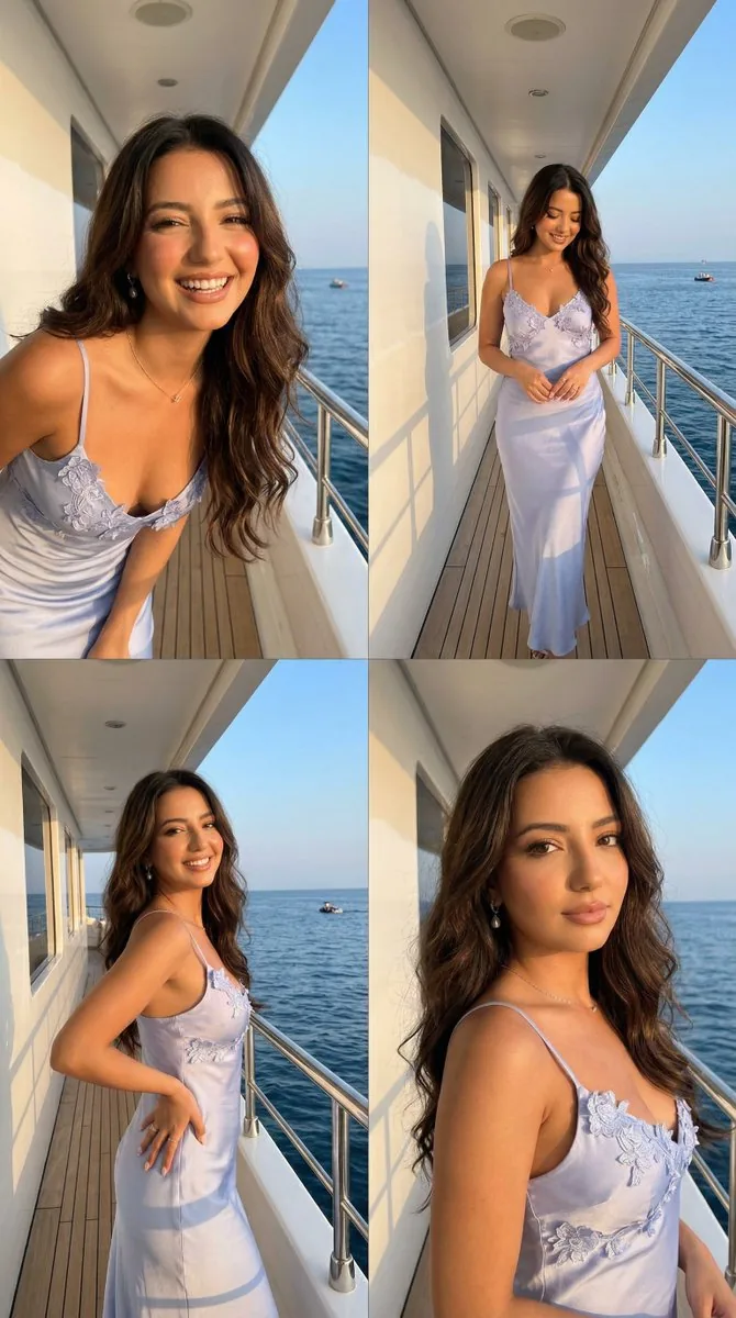 Golden Hour Yacht Candid Contact Sheet Prompt - Nano Banana Pro AI Prompt for Social Media Post reference