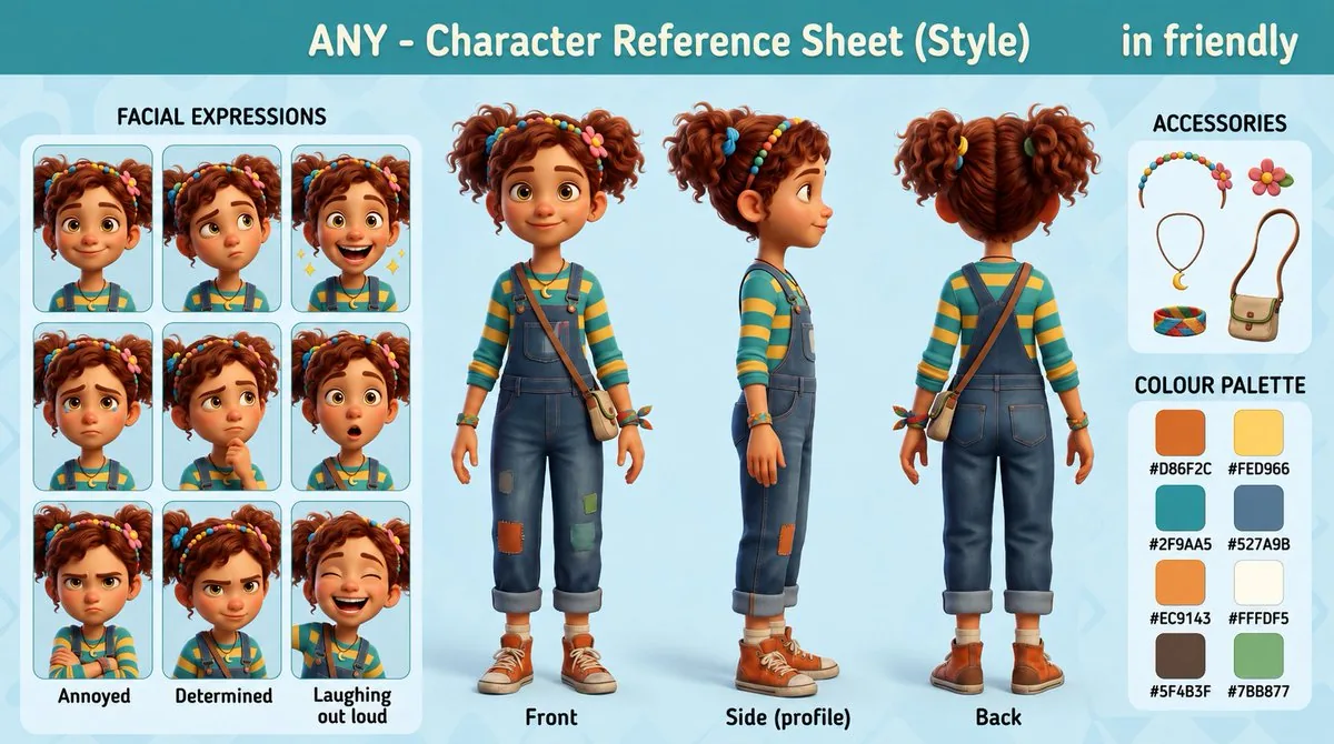 3D Animation Character Design Sheet reference