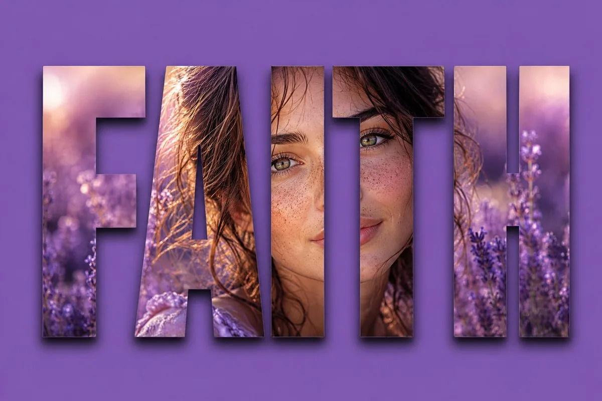 Text Masking Double Exposure Graphic reference