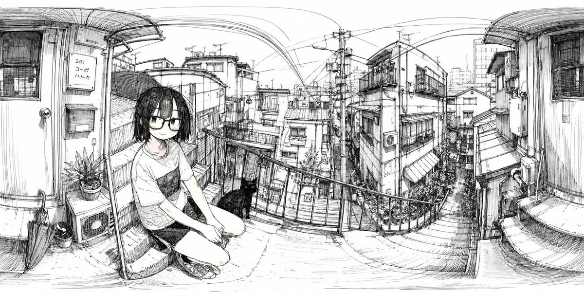 Ink 360 Panorama of Tokyo Backstreet reference