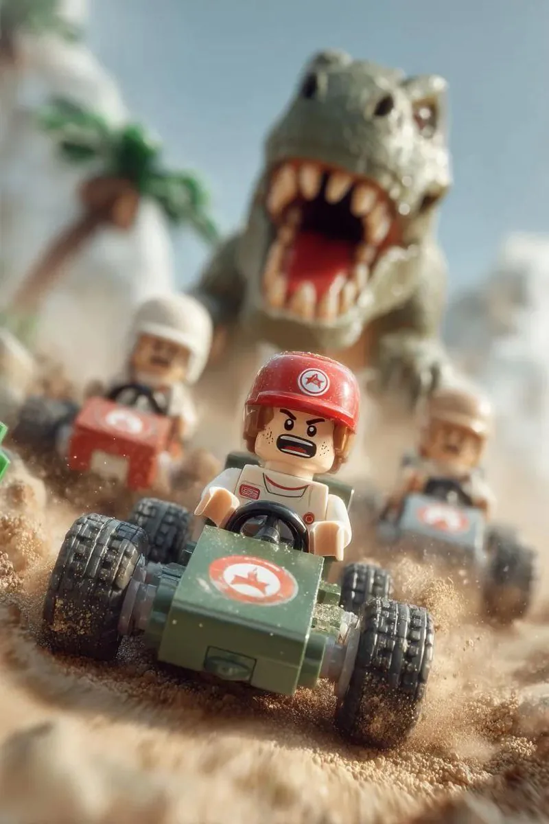 Lego Explorer Chased by Polar Bear (Video Prompt) reference