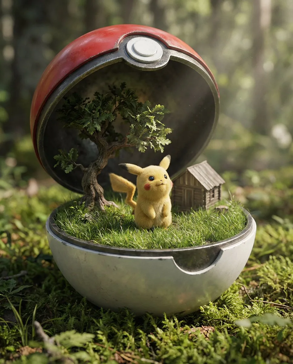 Miniature World Diorama Inside a Sphere - Nano Banana Pro AI Prompt for Social Media Post reference