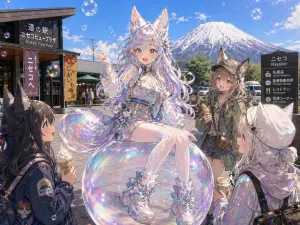 Bubble Fox Friends Meet in Niseko