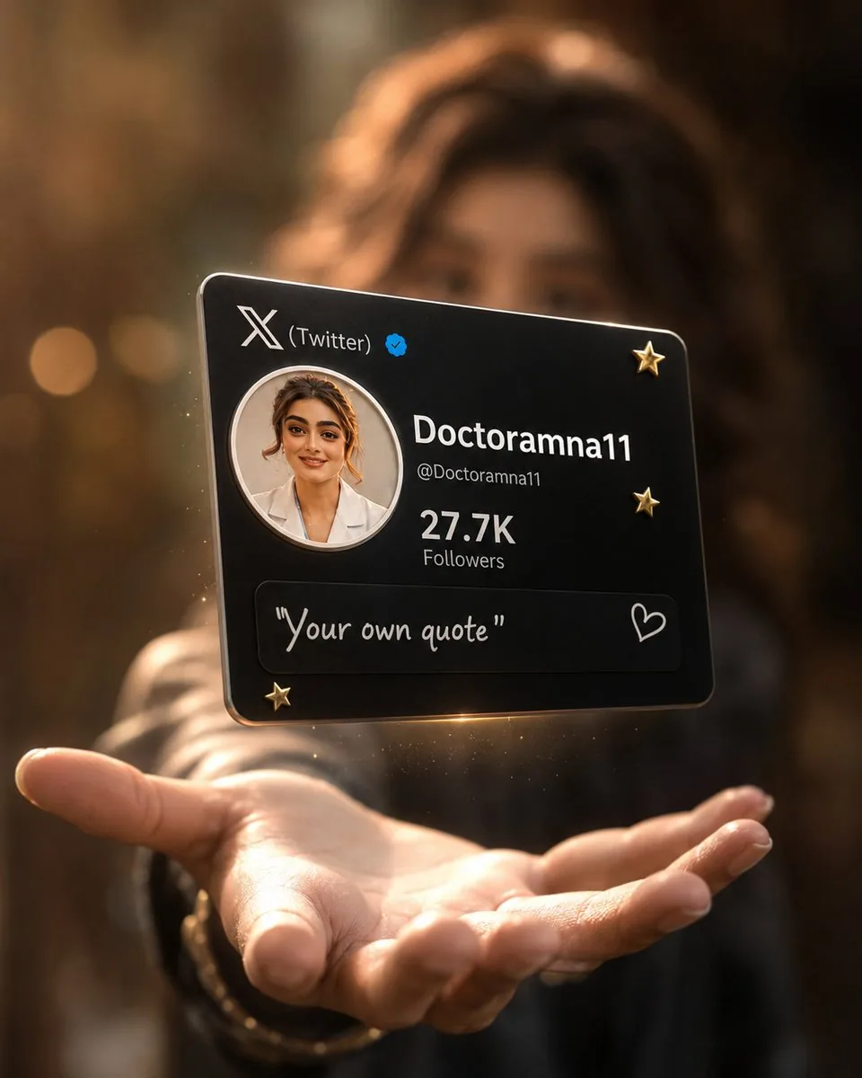 Floating Black Profile Card Concept reference
