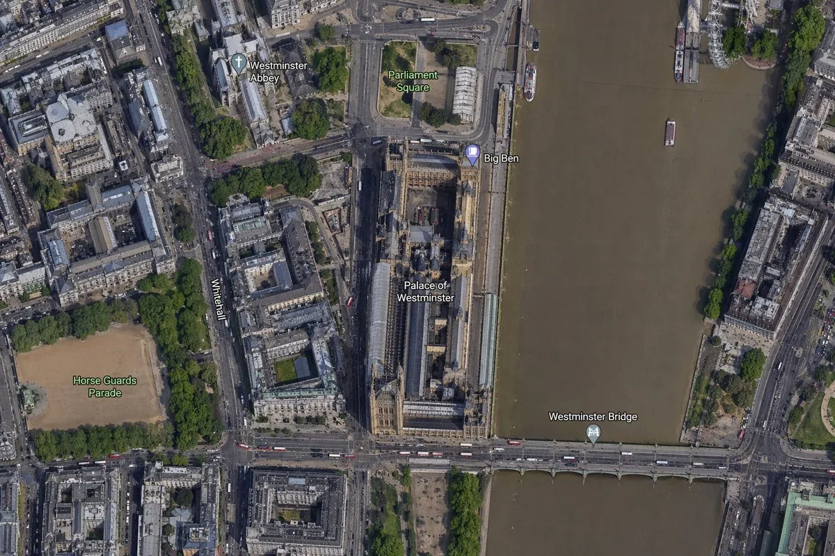 Satellite Map of Big Ben Area reference