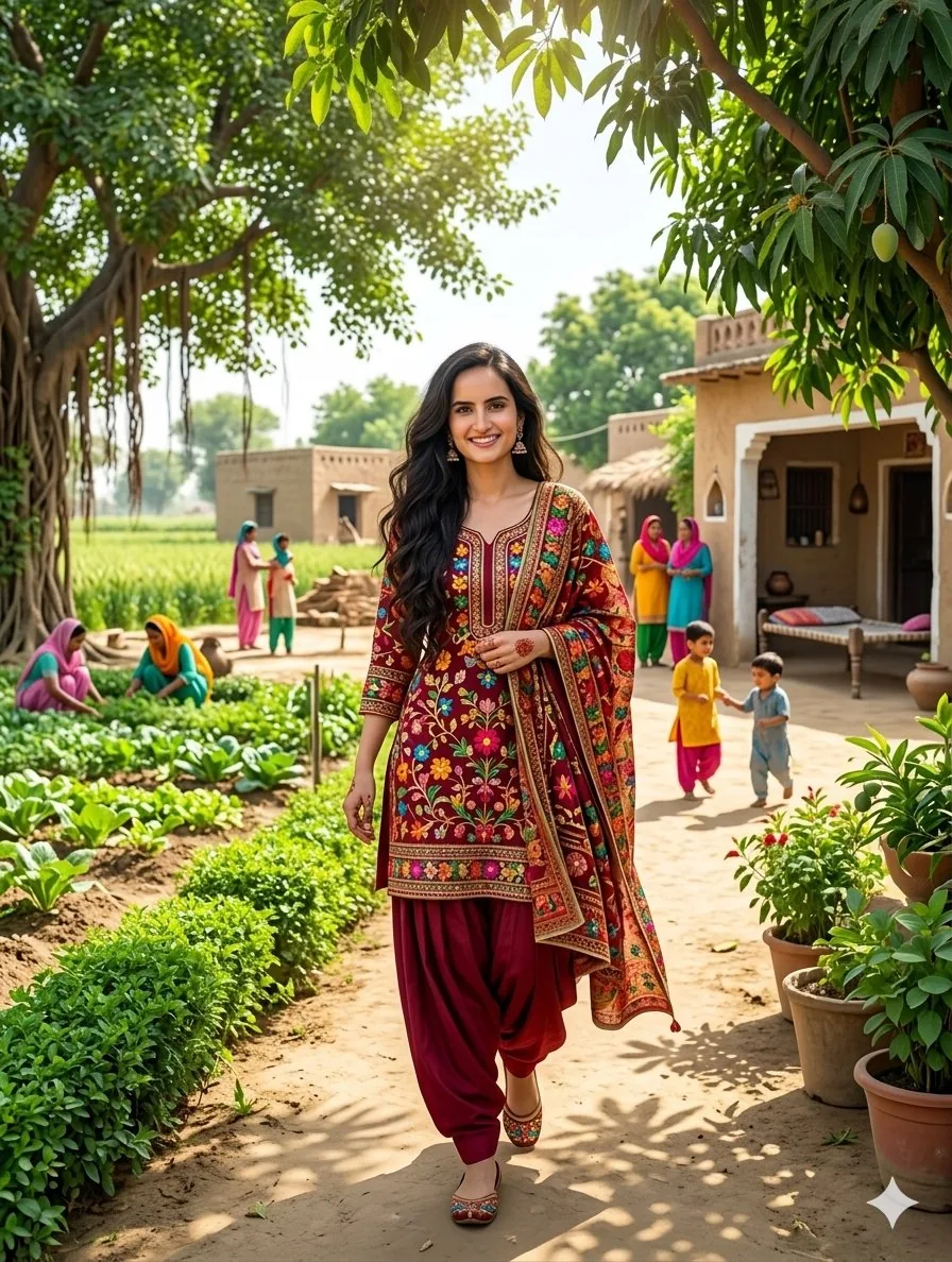 South Asian Woman in Rural Punjab reference