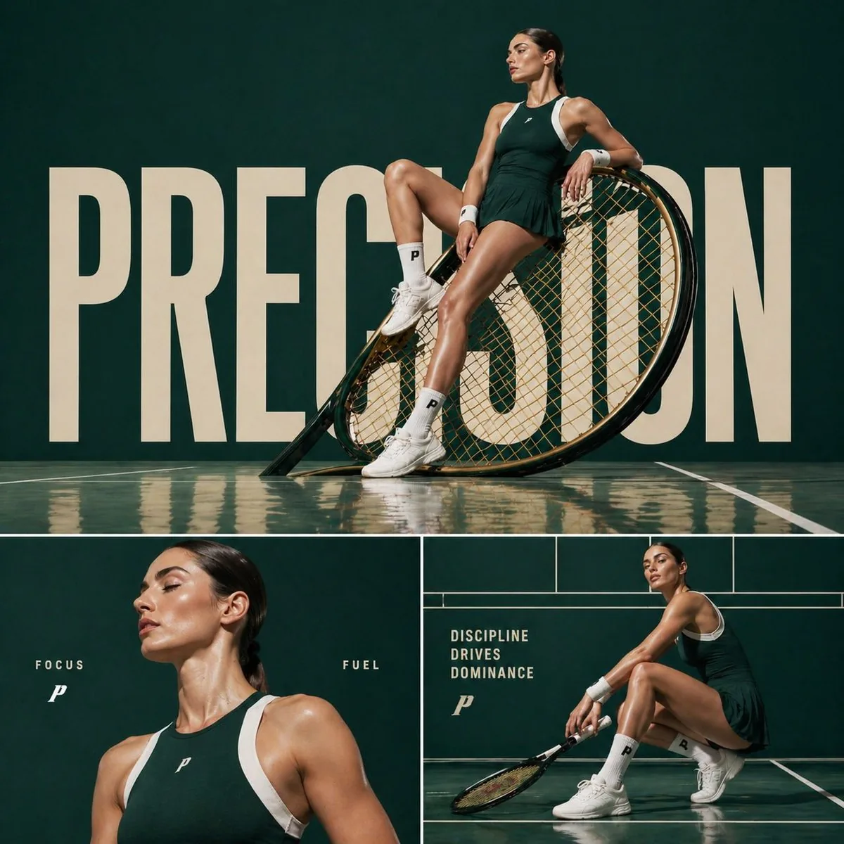 Cinematic sports fashion collage prompt reference