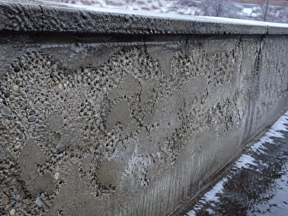 Winter Concrete Salt Damage Close-Up reference