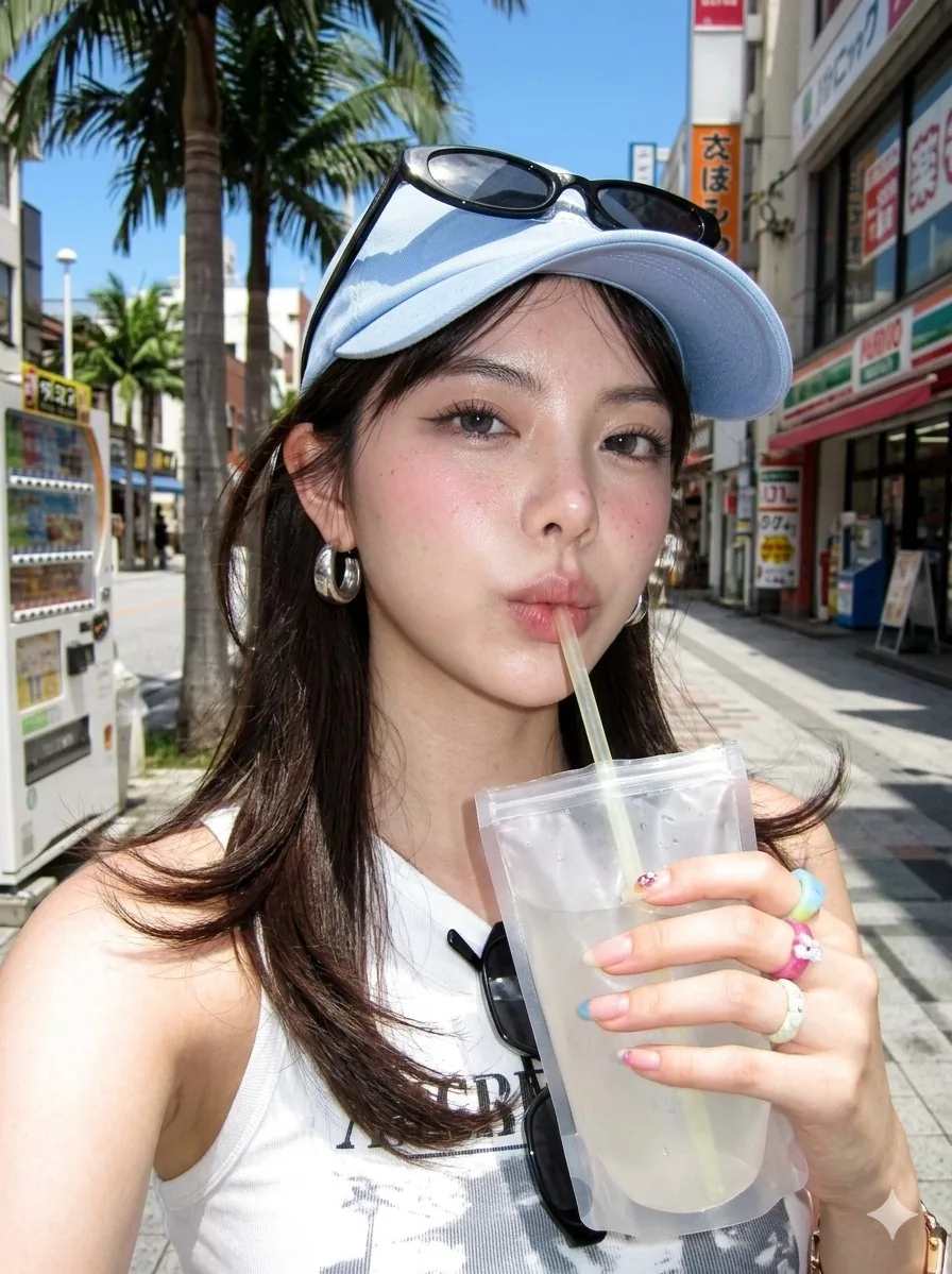 Retro Digicam Korean Selfie - Nano Banana Pro AI Prompt for Profile / Avatar reference
