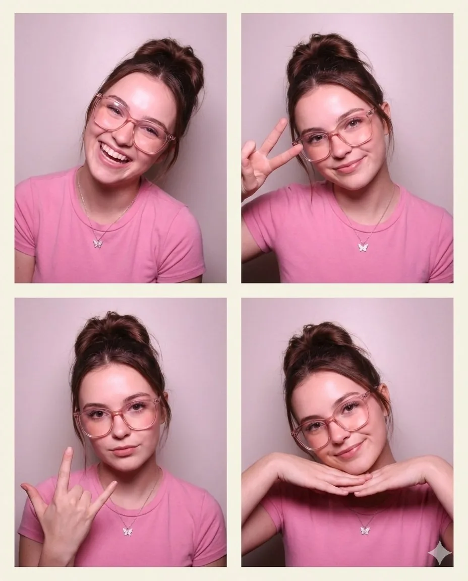 4-Panel Collage Portrait with Identity Lock Prompt - Nano Banana Pro AI Prompt for Social Media Post reference