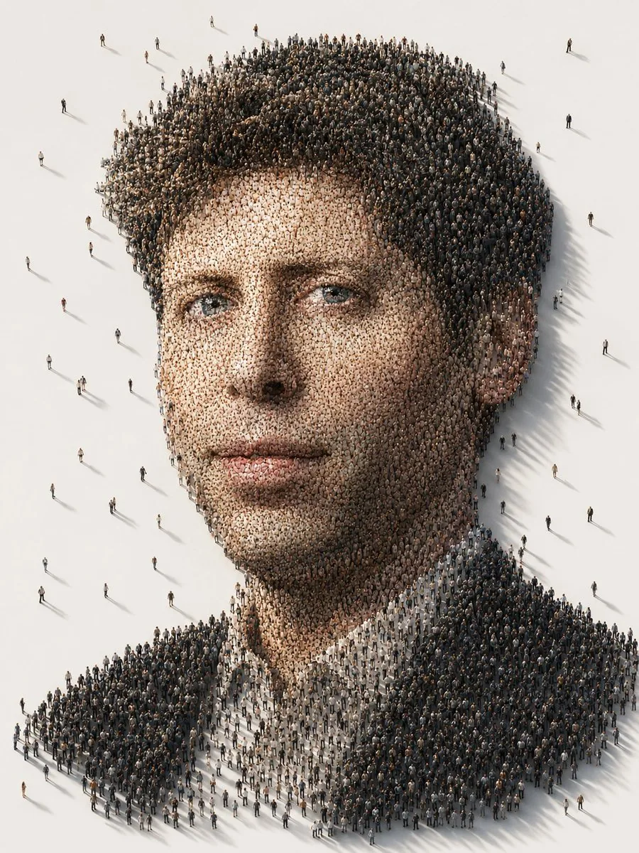 Conceptual Crowd Portrait Installation Art reference