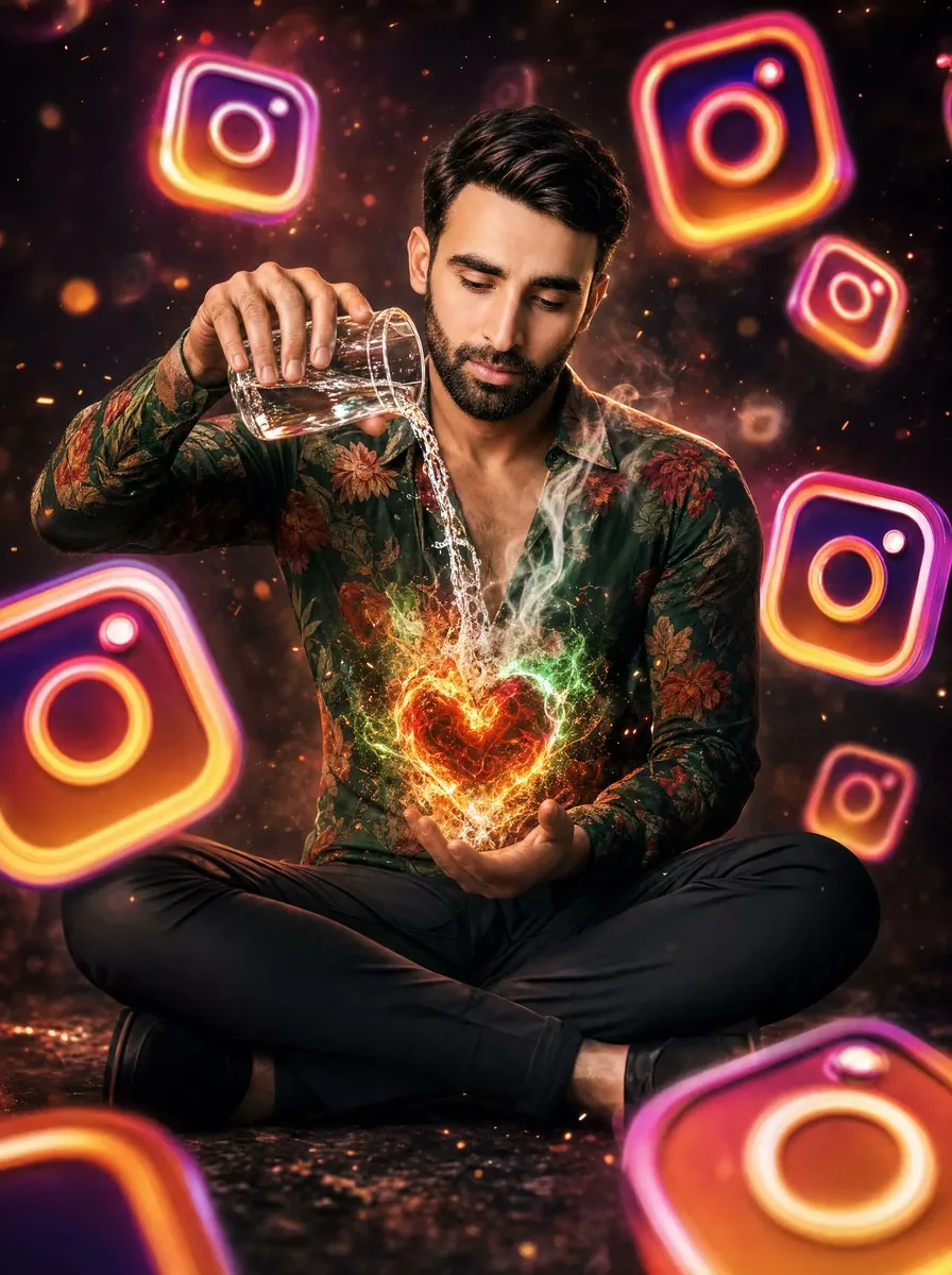 Neon Instagram Magic Heart Portrait reference