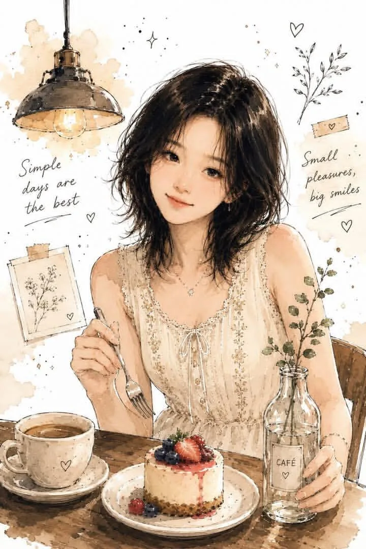 Watercolor Cafe Illustration reference