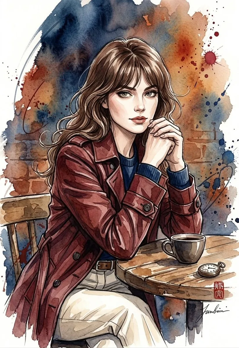 Watercolor Urban Street Illustration reference