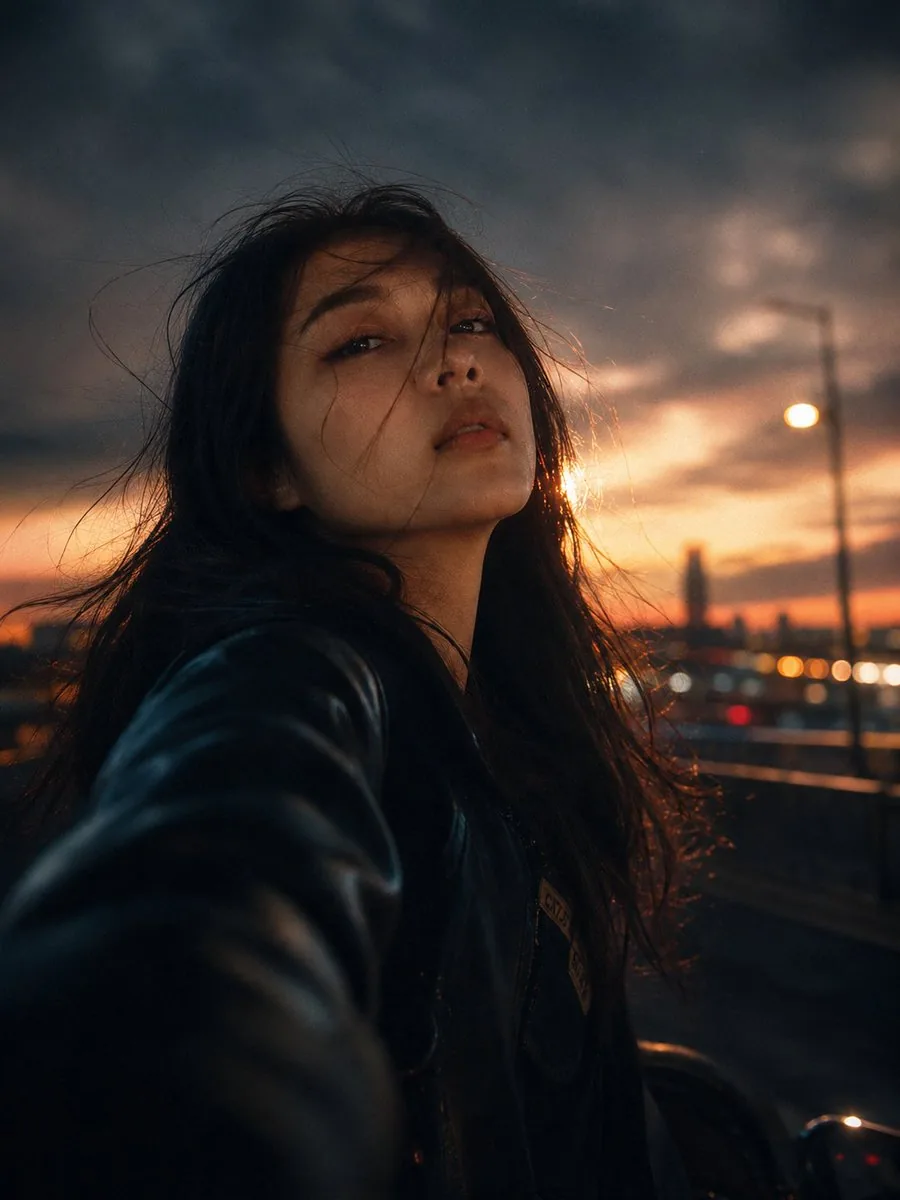 Night City Motion Blur Selfie reference