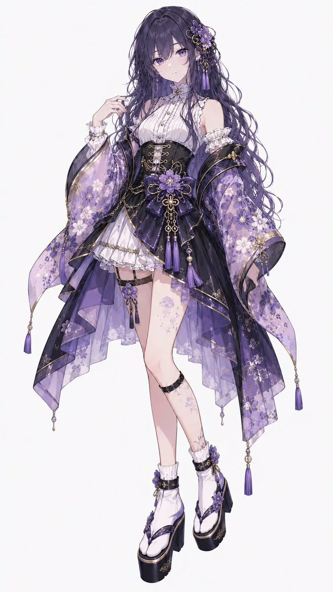 Purple Floral Wa-Modern Idol Dress reference
