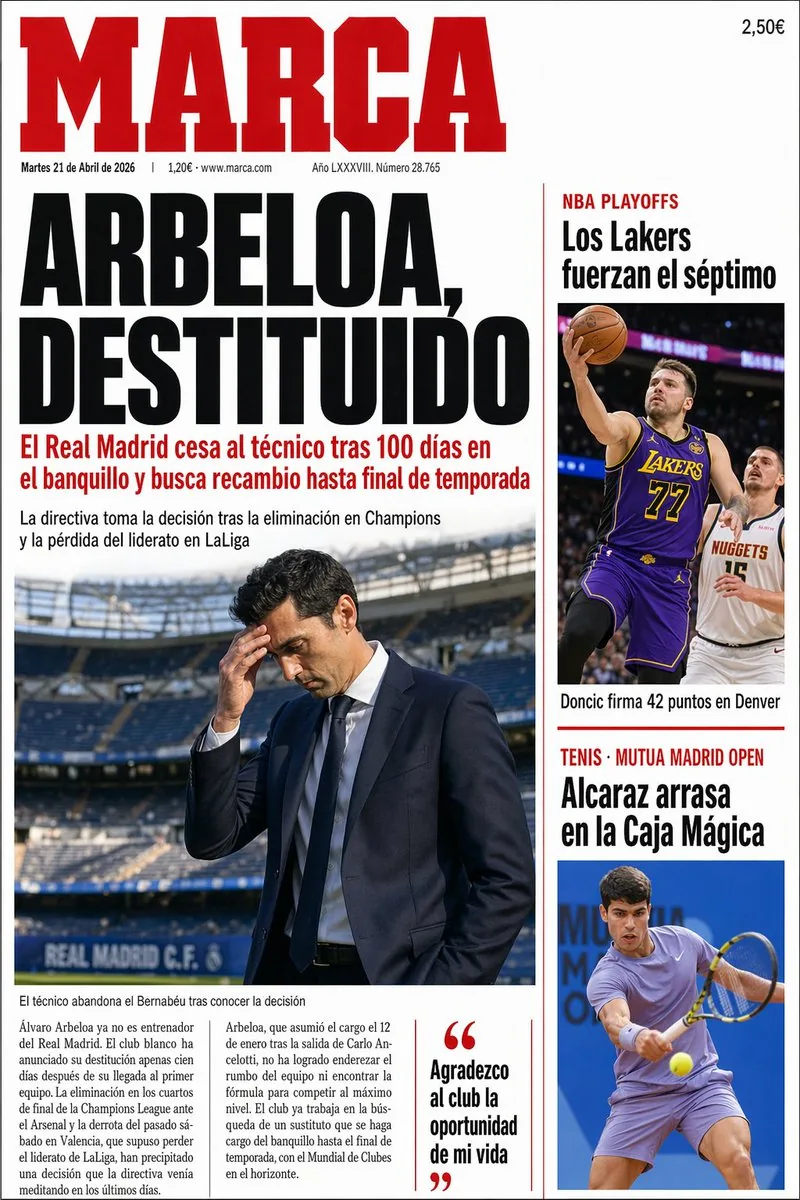Spanish Sports Newspaper Front Page reference