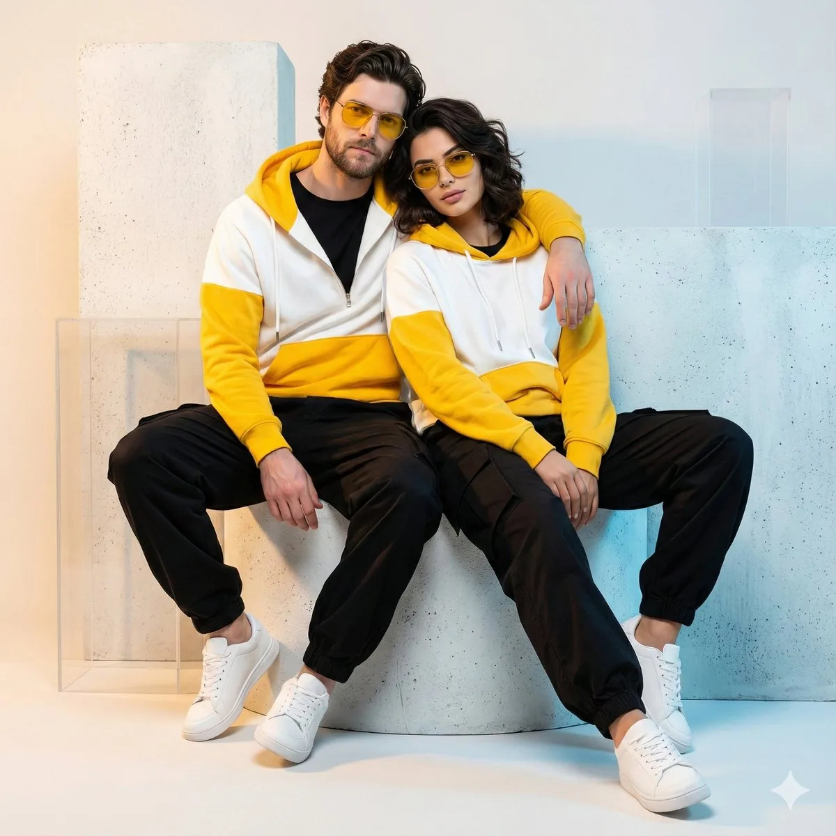 Ultra-Realistic Streetwear Couple Portrait reference
