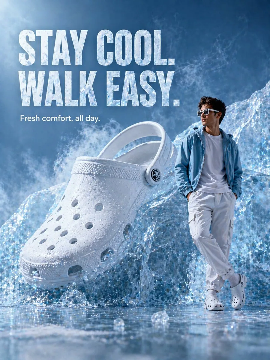 Surreal Giant Clog Advertisement reference