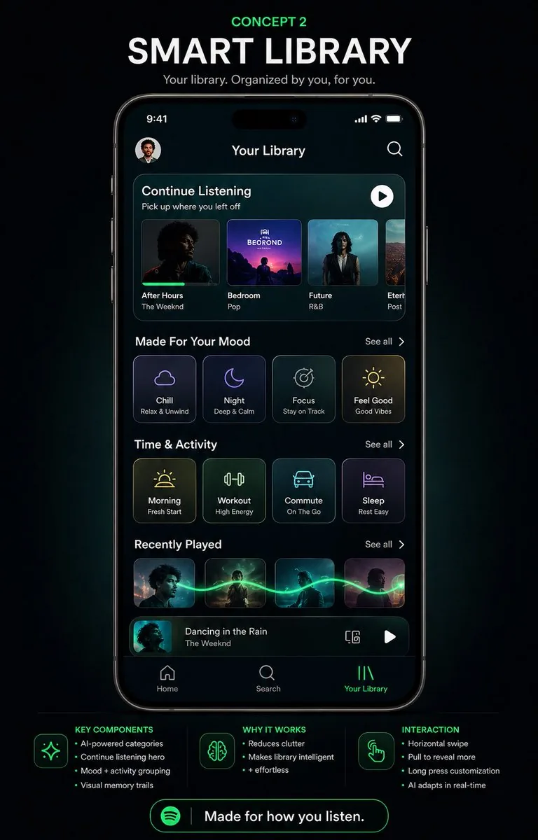 Smart Library Music App Concept reference