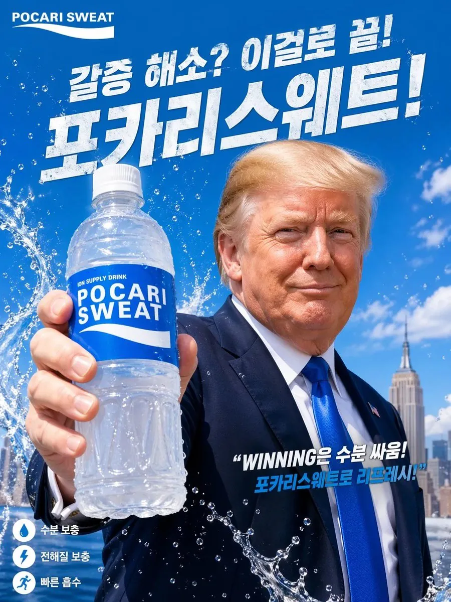 Korean Sports Drink Celebrity Ad Poster reference