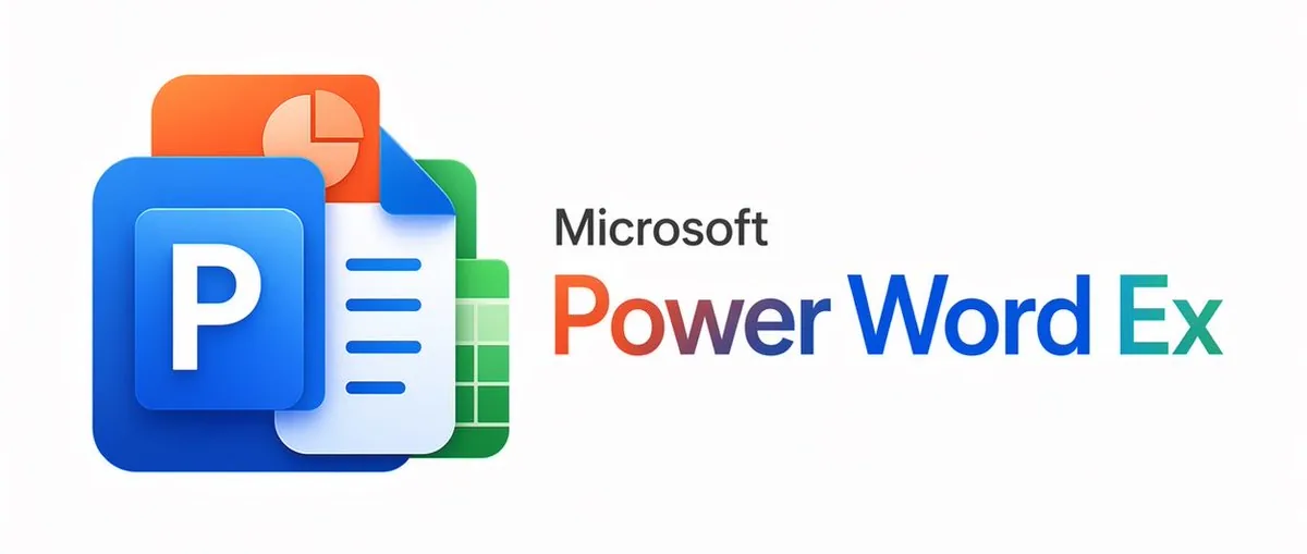 Microsoft PowerWordEx Logo Mockup reference