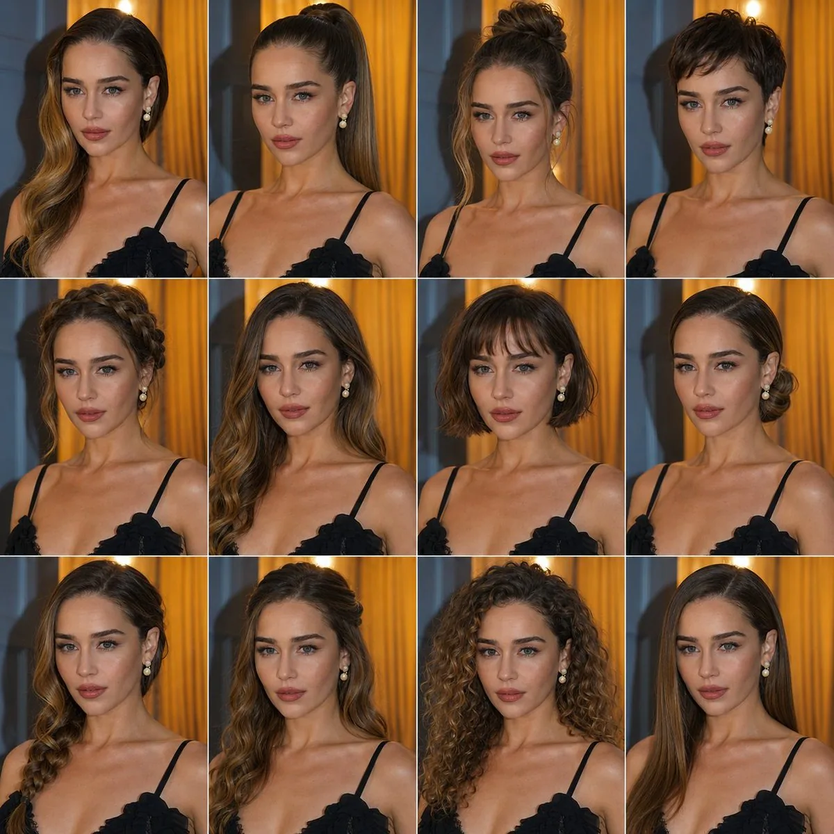 Multi Hairstyle Portrait Collage reference