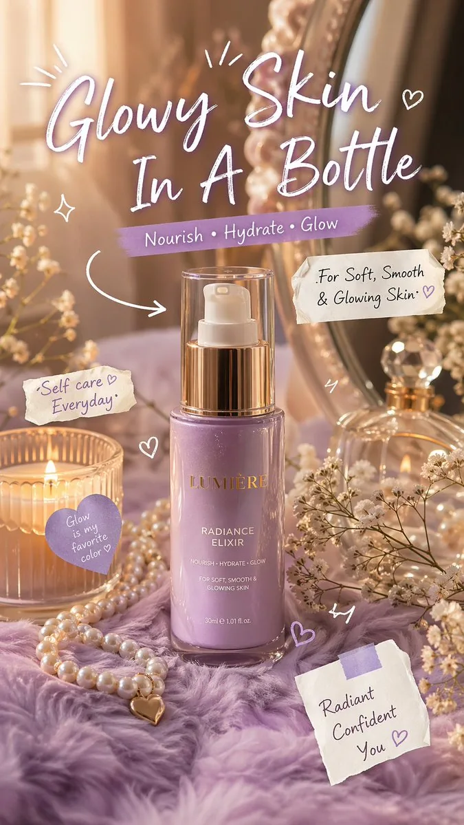 Luxury Lavender Skincare Ad reference