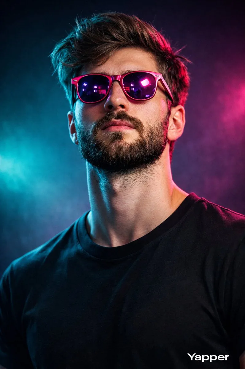 Cyberpunk Studio Portrait with Neon Lights reference