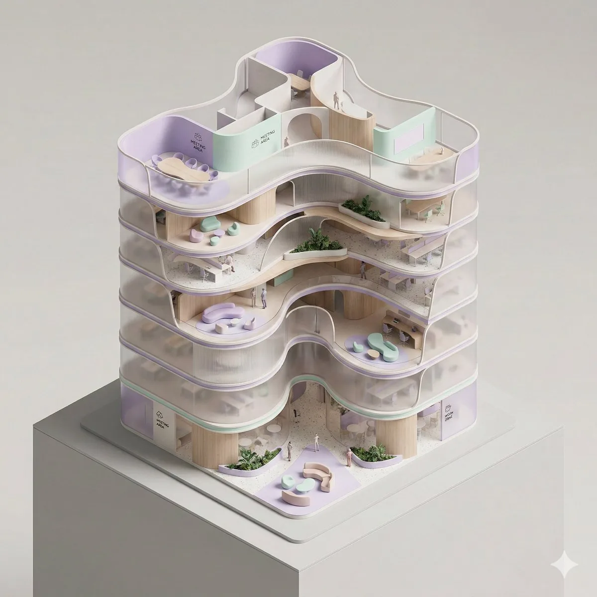 Conceptual Isometric Office Tower Model reference