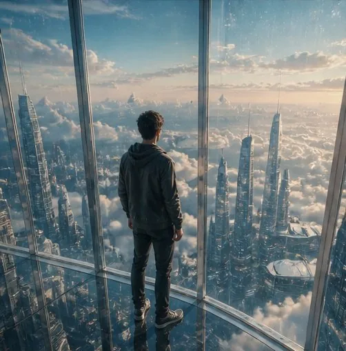 Futuristic Glass Skyscraper City reference