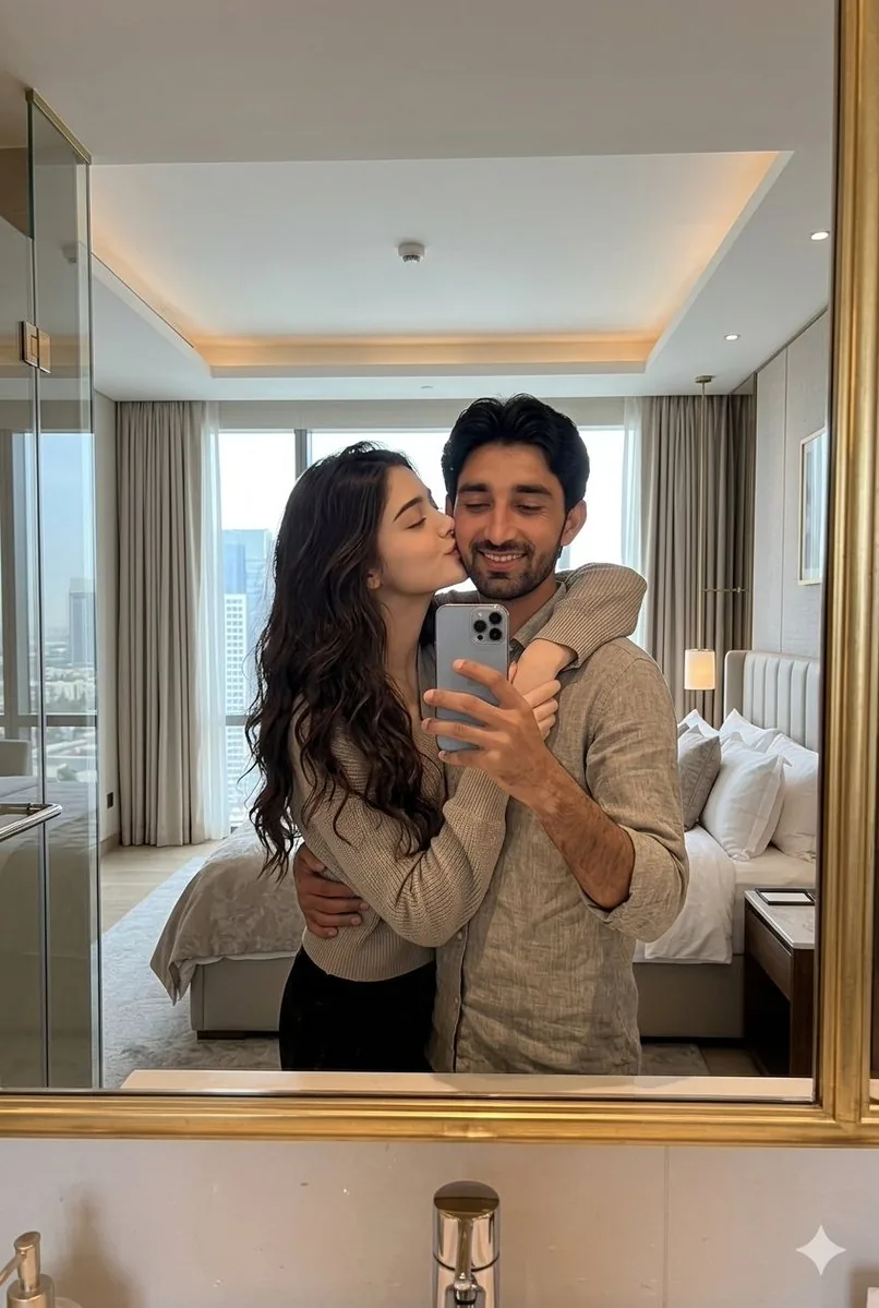 Romantic Luxury Mirror Selfie reference