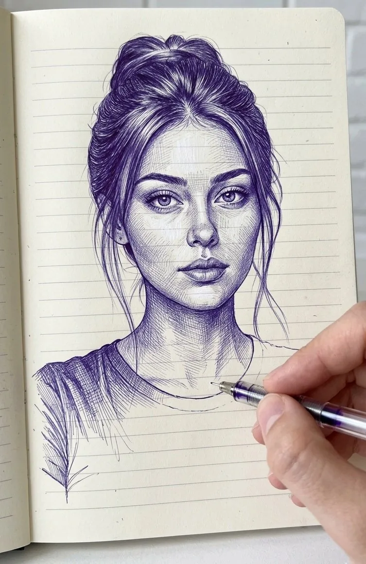 Notebook Ink Sketch Transformation reference