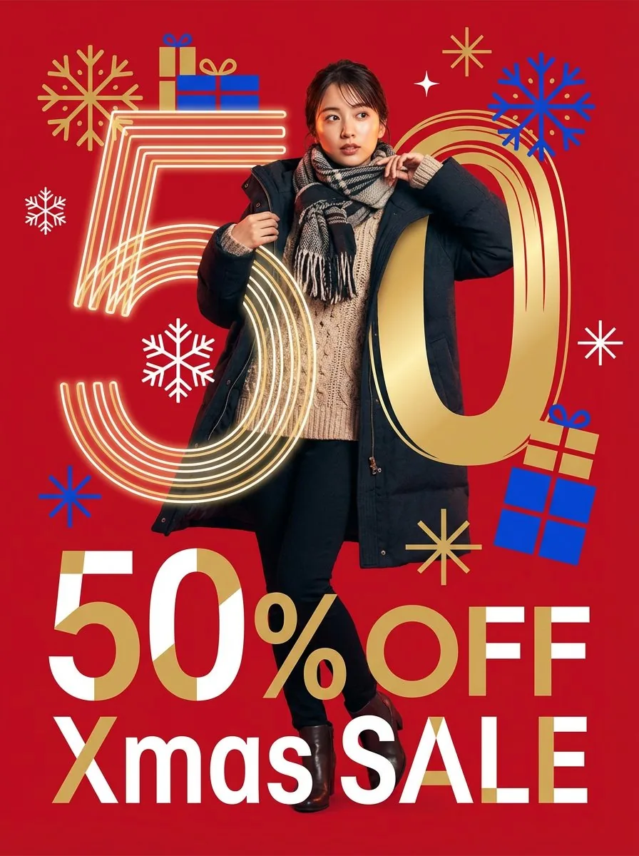 Modern Christmas sale poster design (English) reference