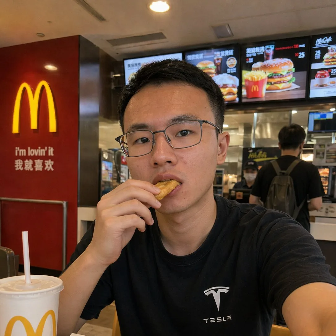 Realistic McDonald's Selfie Portrait reference