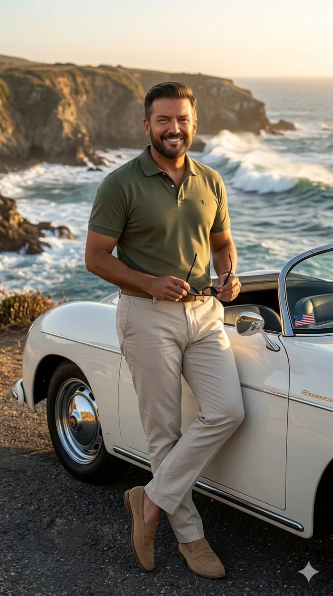 Coastal Road Portrait with Vintage Porsche reference