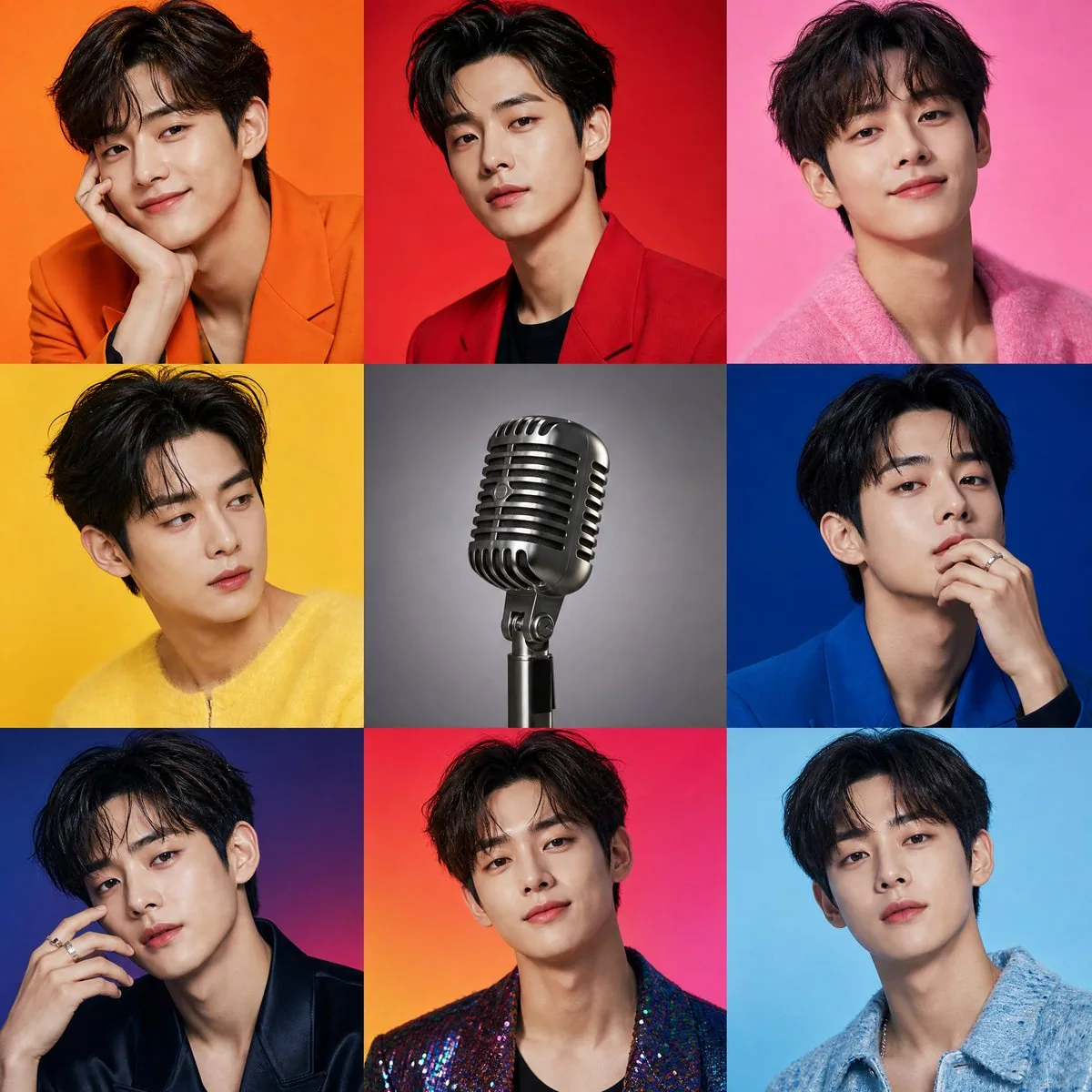 Korean Celebrity Style Collage Poster reference