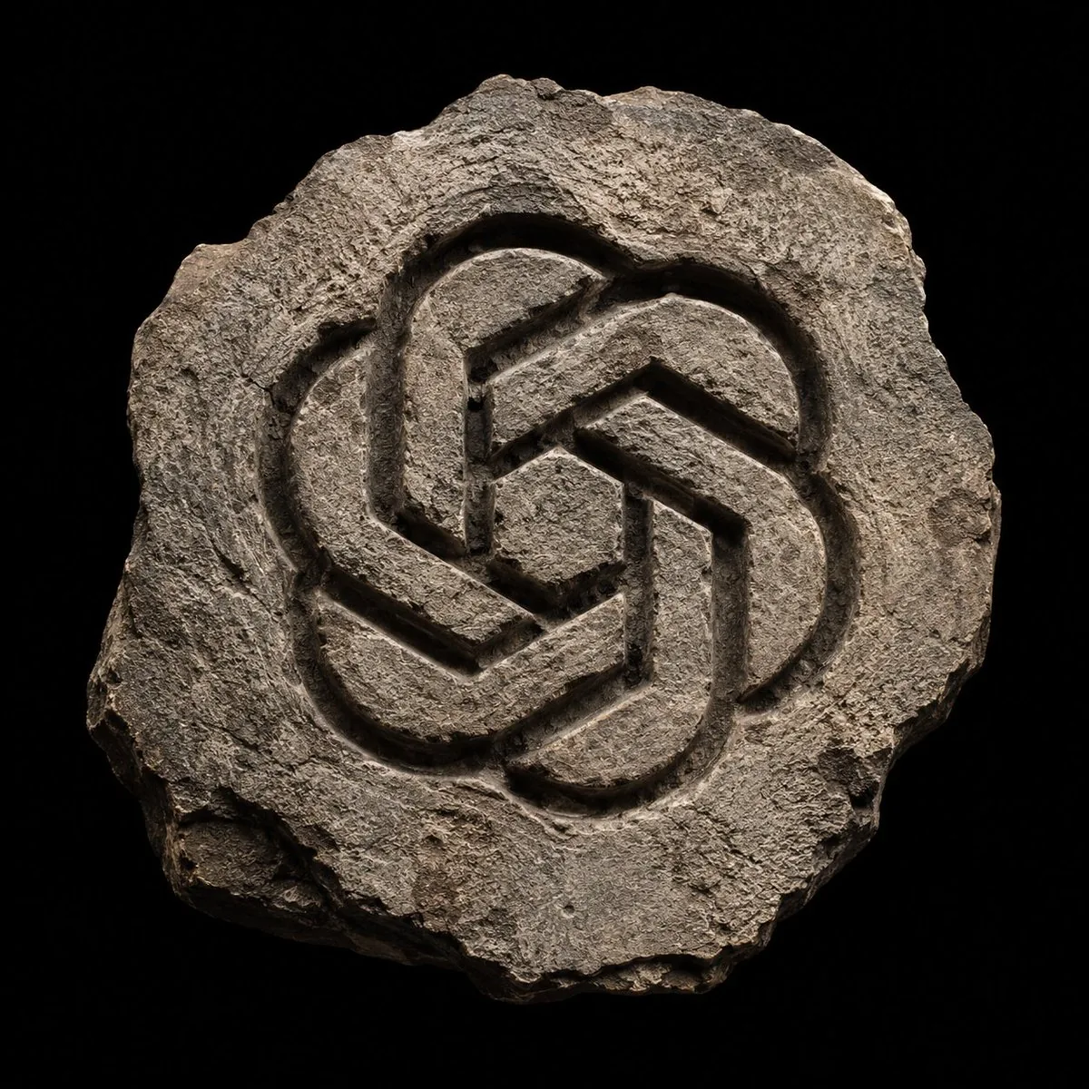 Ancient Hand-Chiseled Stone Artifact Logo reference