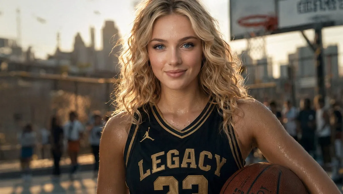 Cinematic Portrait of a Blonde Athlete reference