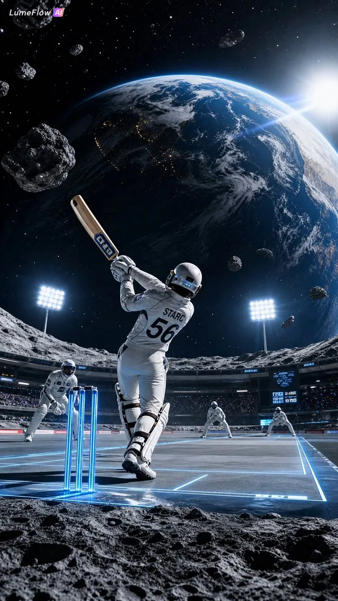 Futuristic Space Cricket Match reference