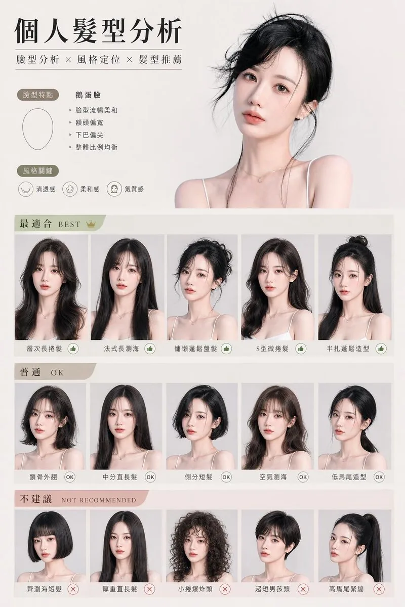 Chinese Personal Hairstyle Analysis Chart reference