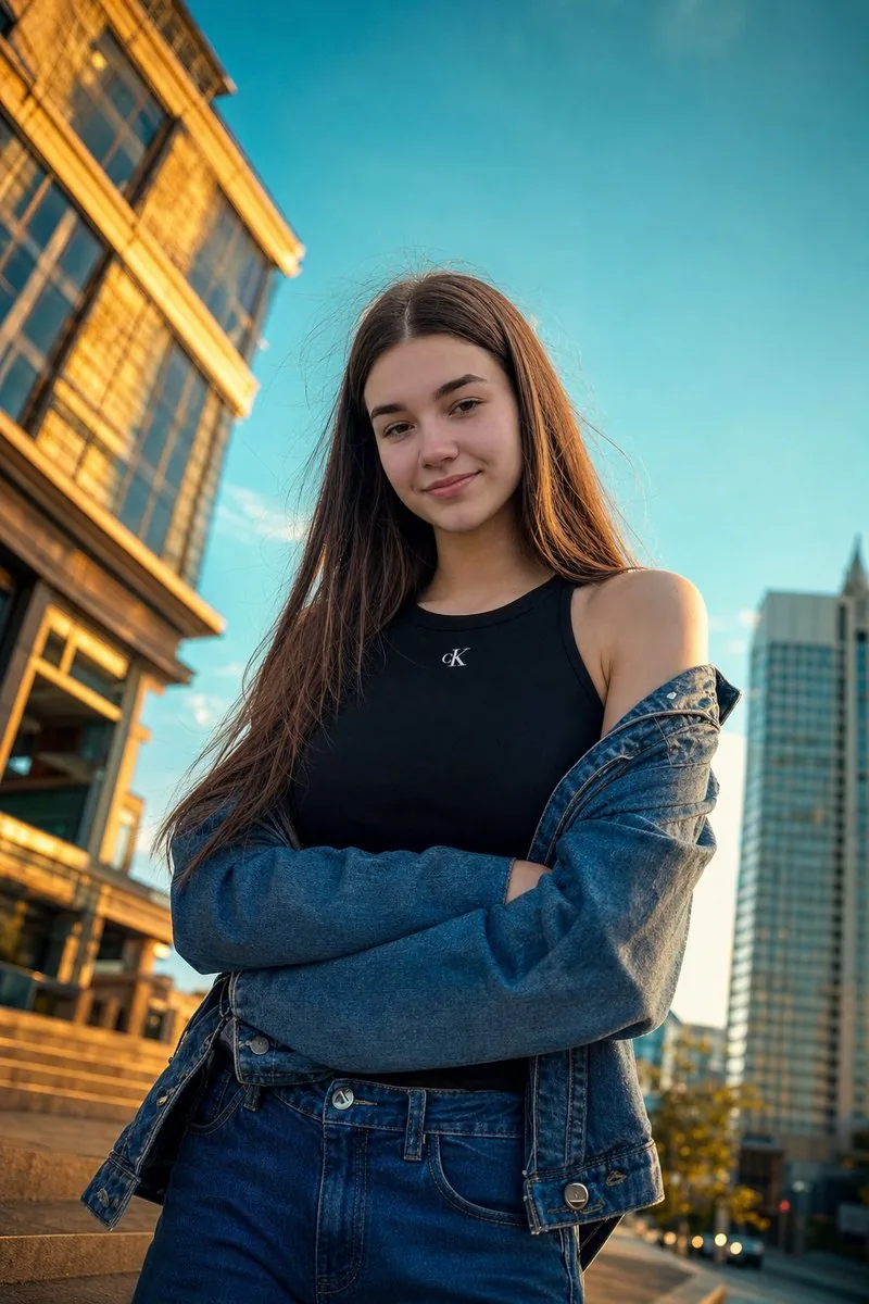 Golden Hour Urban Street Portrait reference