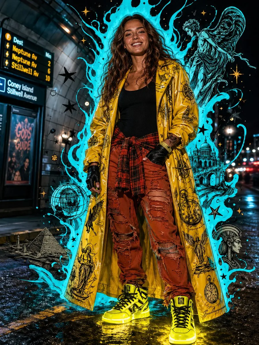 Afrofuturist Streetwear Editorial Portrait reference