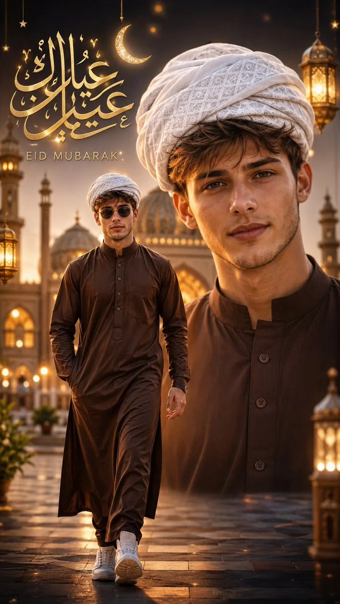 Eid Mubarak Stylized Composition reference