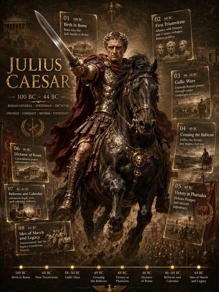 Julius Caesar Epic Timeline Poster reference
