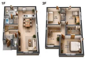 2D Floor Plan to 3D Real Estate Render
