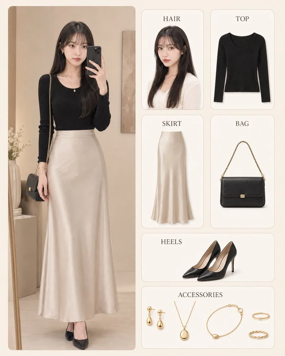 Korean Style Fashion Outfit Infographic reference