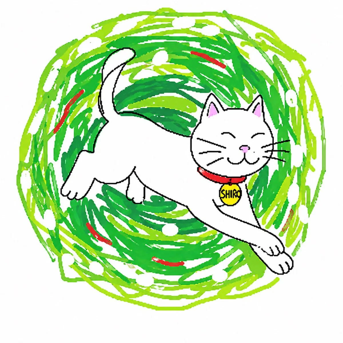 Clumsy Scribble Cat Doodle reference