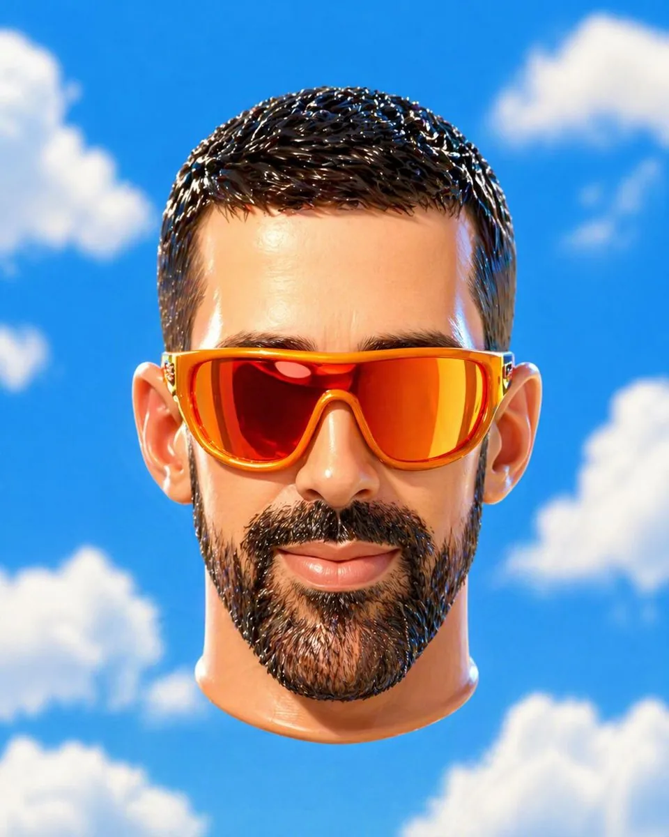 Surreal Floating Head Sky Portrait reference